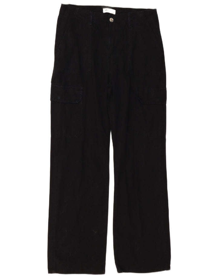 Pantaloni cargo dritti da donna ZARA EU 40 medi W30 L31 neri