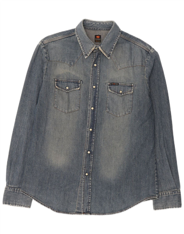 Camicia di jeans da uomo Energie grande in cotone blu