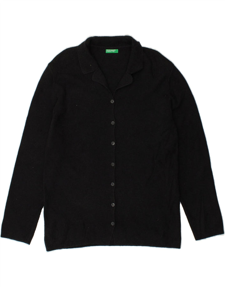 BENETTON Womens Cardigan Sweater UK 10 Small Black Cotton | Vintage Benetton | Thrift | Second-Hand Benetton | Used Clothing | Messina Hembry 
