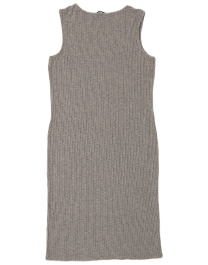 Marks & Spencer Womens Sleeveless Bodycon Dress UK 12 Medium Grey Viscose