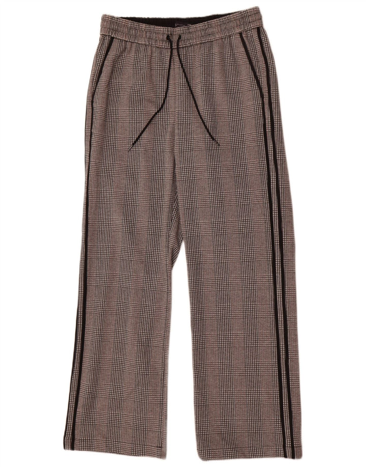 Marks & Spencer Womens Graphic Casual Trousers UK 12 Medium W30 L29 Grey