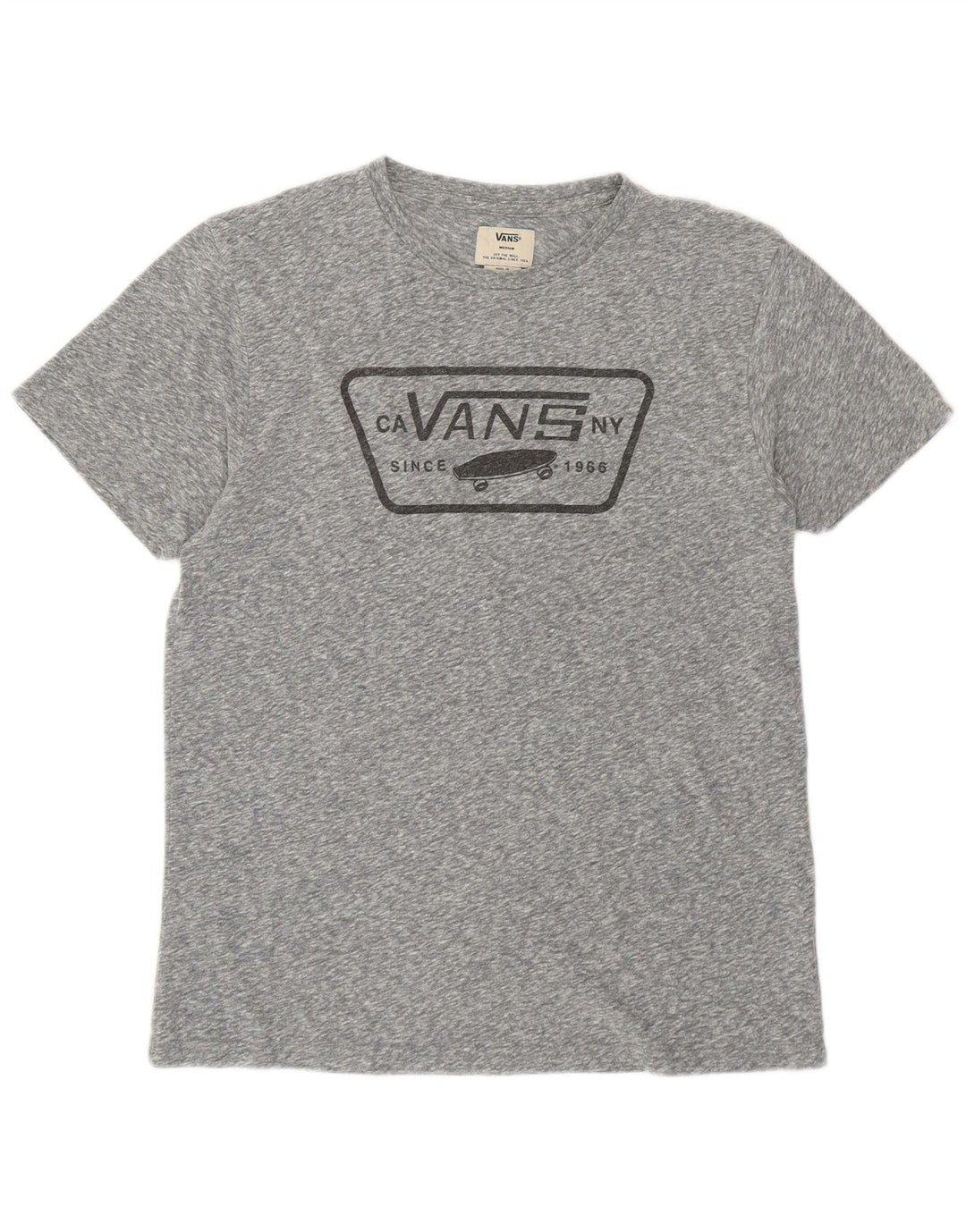 Vans Womens Graphic T-Shirt Top UK 14 Medium Grey Flecked Cotton