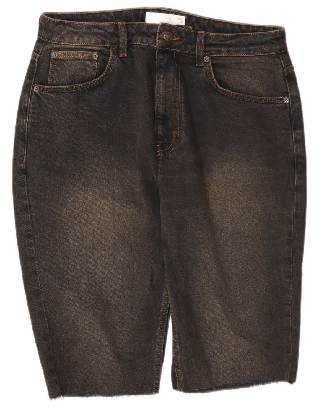 Topshop Womens Denim Shorts W30 Medium Black Cotton