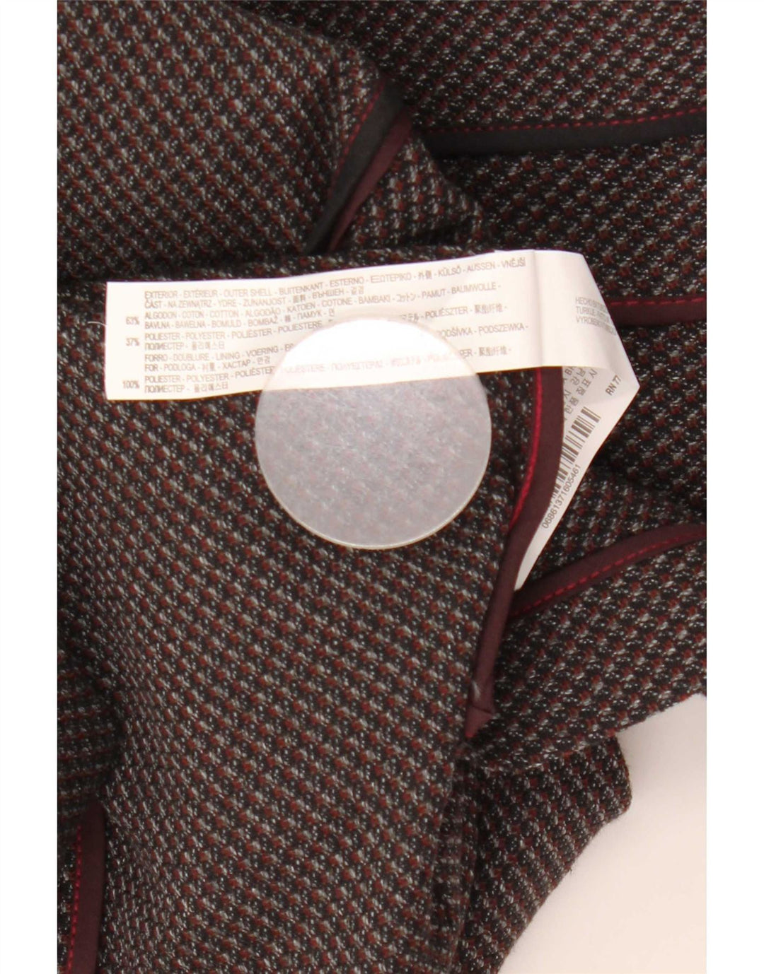 Jaqueta blazer masculina Zara com 2 botões UE 46 pequeno algodão marrom