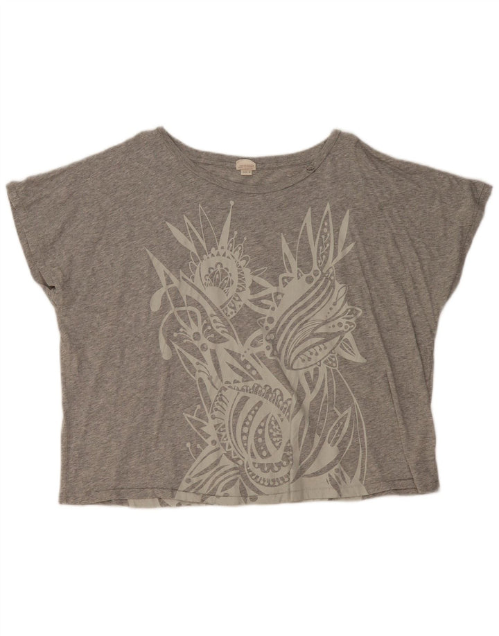 Diesel Womens Oversized Graphic T-Shirt Top UK 14 Medium Grey Cotton