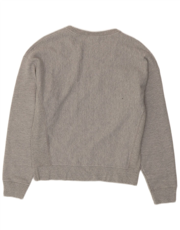 CHAMPION Womens Graphic Sweatshirt Jumper UK 14 Medium Grey Cotton