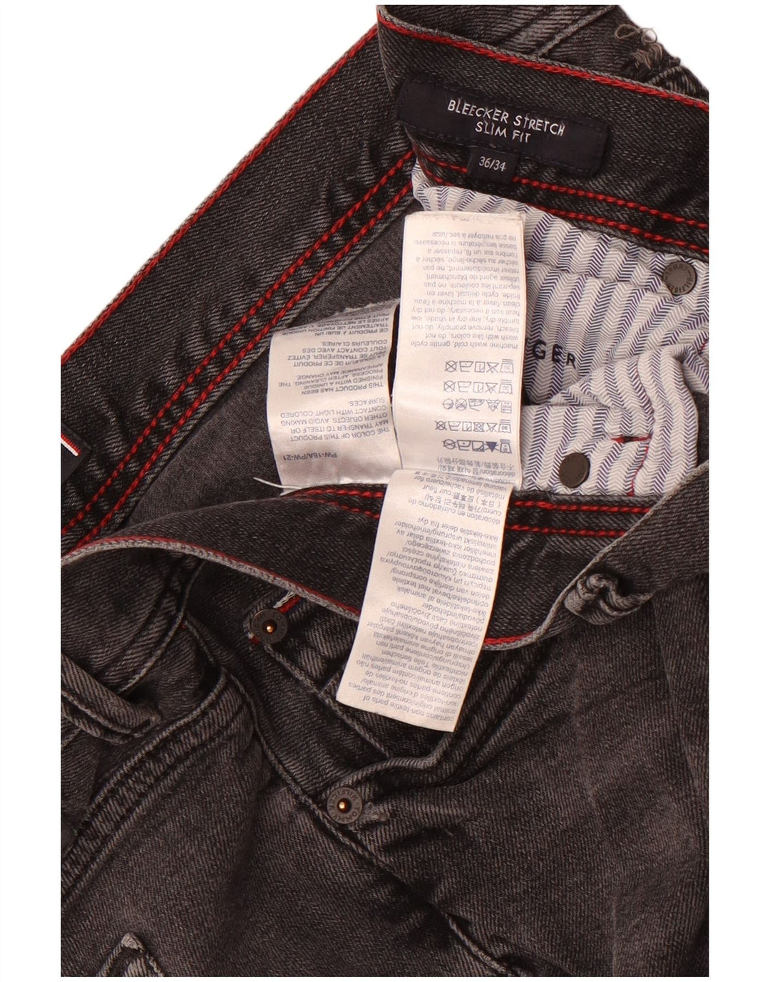Tommy Hilfiger Herre Bleecker Slim Jeans W36 L34 Grå Bomuld