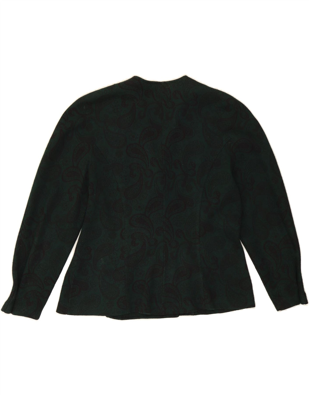 RENE Womens Double Breasted Blazer Jacket IT 46 Large Green Paisley Vintage Rene and Second-Hand Rene from Messina Hembry 