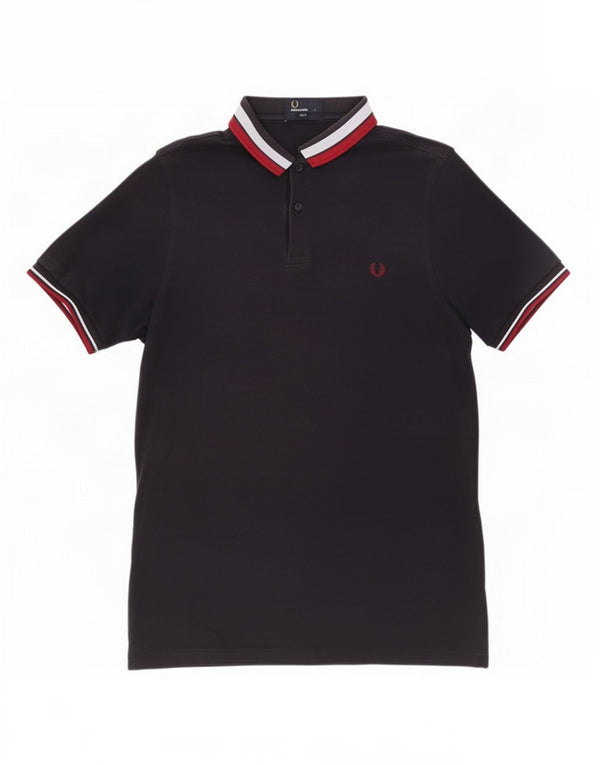 Polo da uomo slim fit Fred Perry, grande, in cotone a righe blu navy