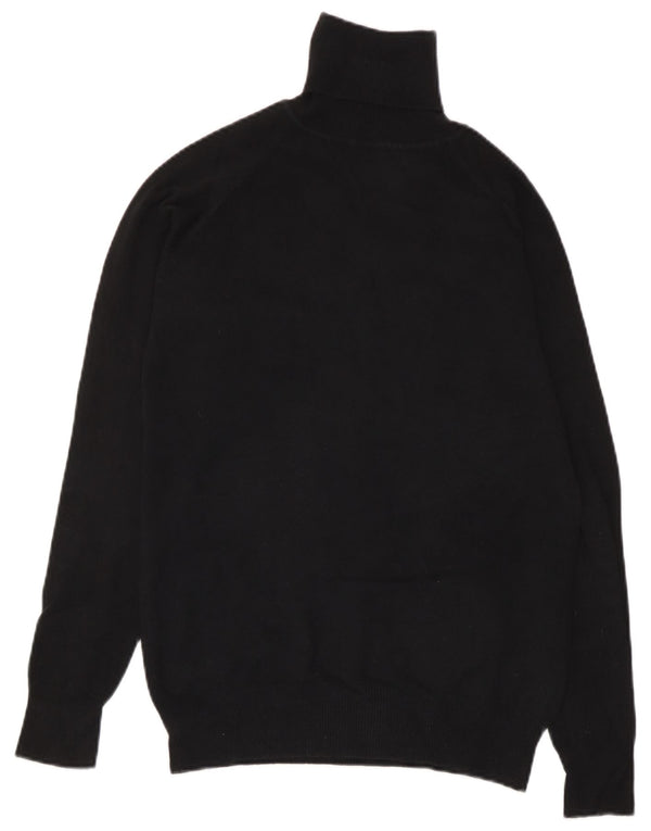 Zara Womens Roll Neck Jumper Sweater UK 14 Large Black Cotton