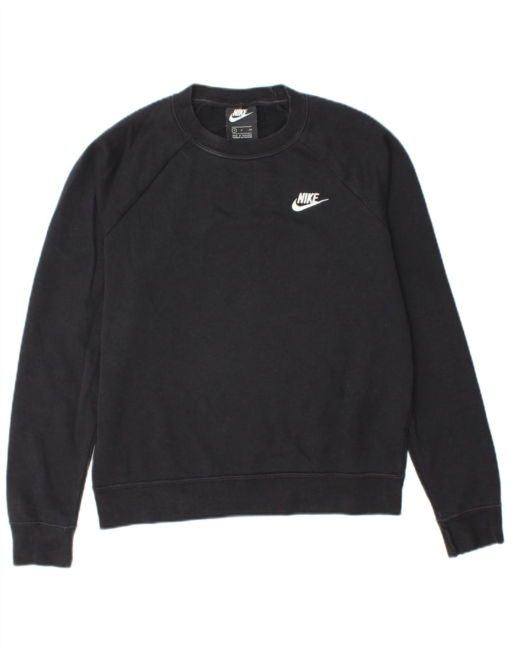 NIKE Womens Oversized Sweatshirt Jumper UK 10 Small Black Cotton
