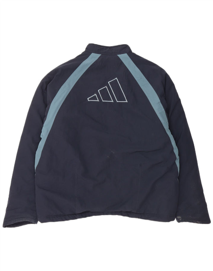 Adidas Mens Graphic Tracksuit Top Jacket Large Navy Blue Polyester