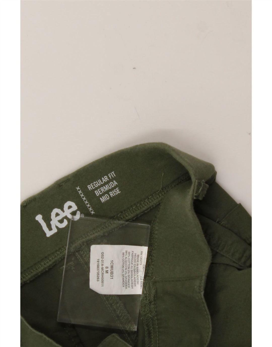 LEE Womens Mid Rise Regular Fit Bermuda Shorts US 8 Medium W30 Green Vintage Lee and Second-Hand Lee from Messina Hembry 