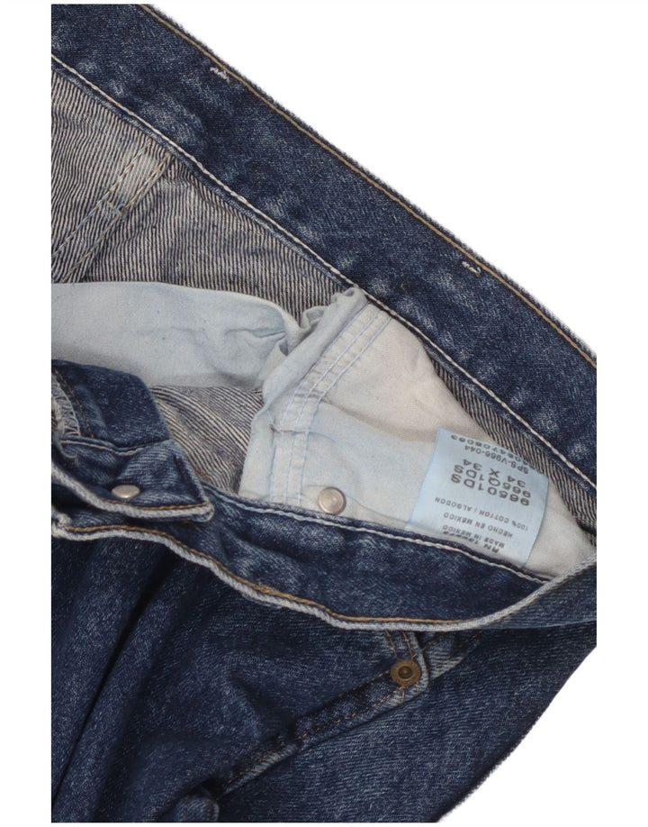 Wrangler Mens Straight Jeans W34 L29 Blue Cotton