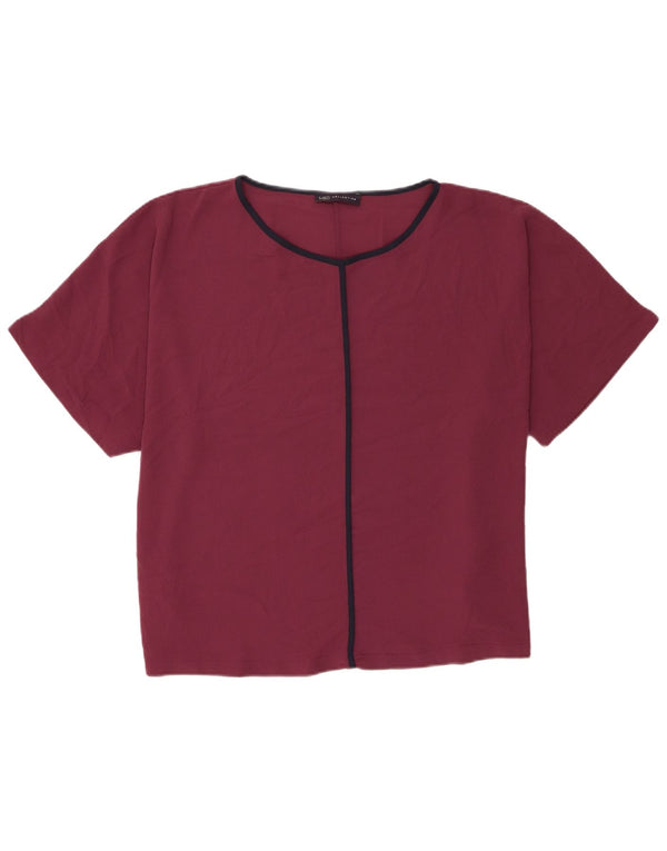 Marks & Spencer Womens Regular Bluse Top UK 20 2XL Burgundy Polyester