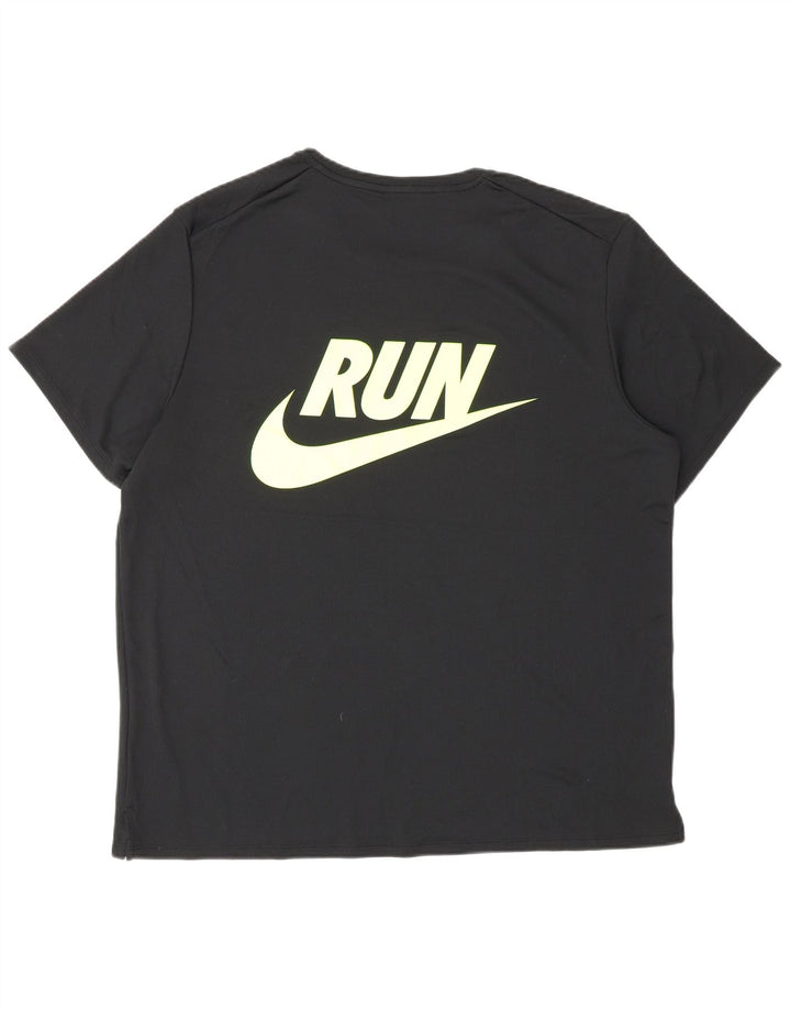 Nike Mens Dri Fit Graphic T-Shirt Top Large Black Polyester