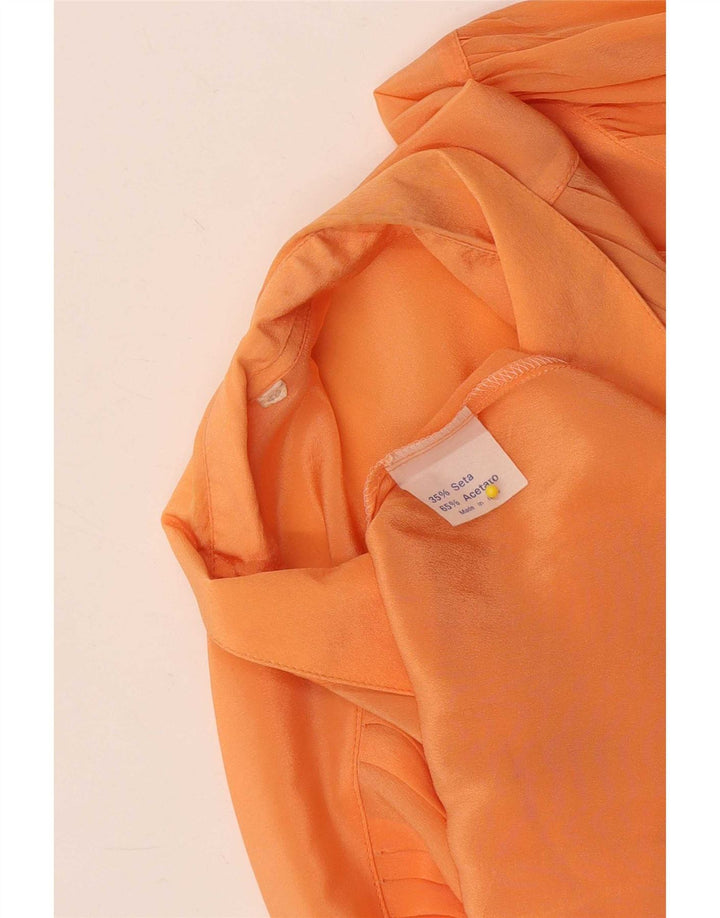 Vintage Womens Relaxed Fit See Through Shirt Blouse EU 40 Medium Orange