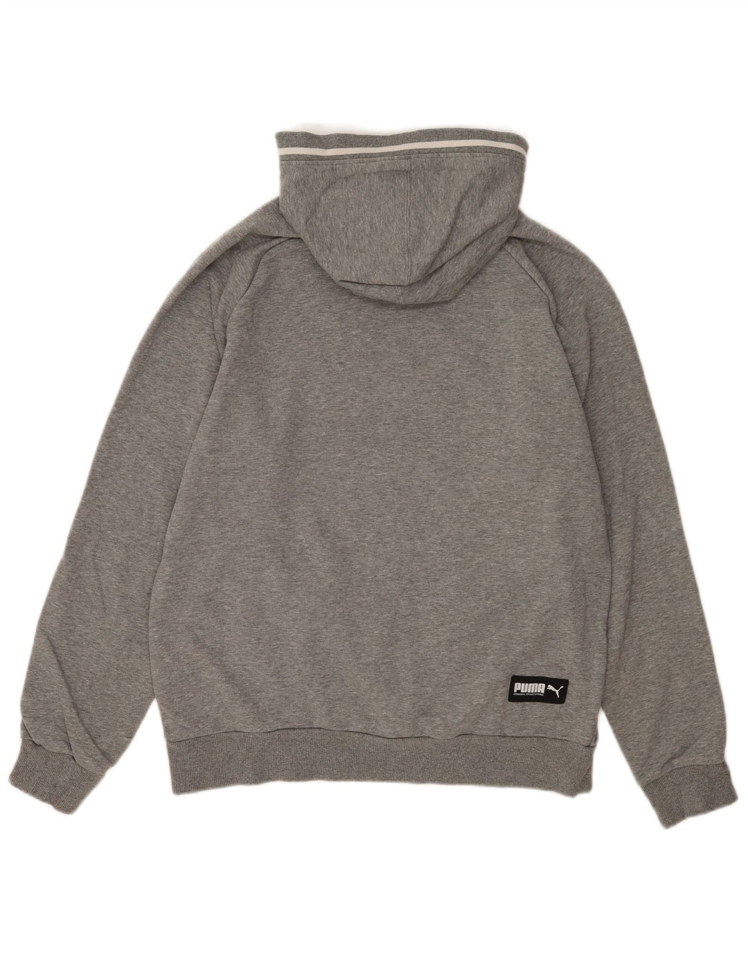 Puma Mens Graphic Hoodie Jumper Medium Grey Cotton