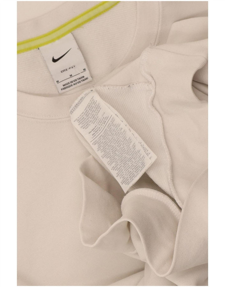 Nike Mens Dri Fit Sweatshirt Jumper Medium White Cotton