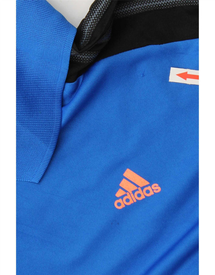 Adidas Mens Climacool Polo Shirt 2XL Blue Colourblock Polyester
