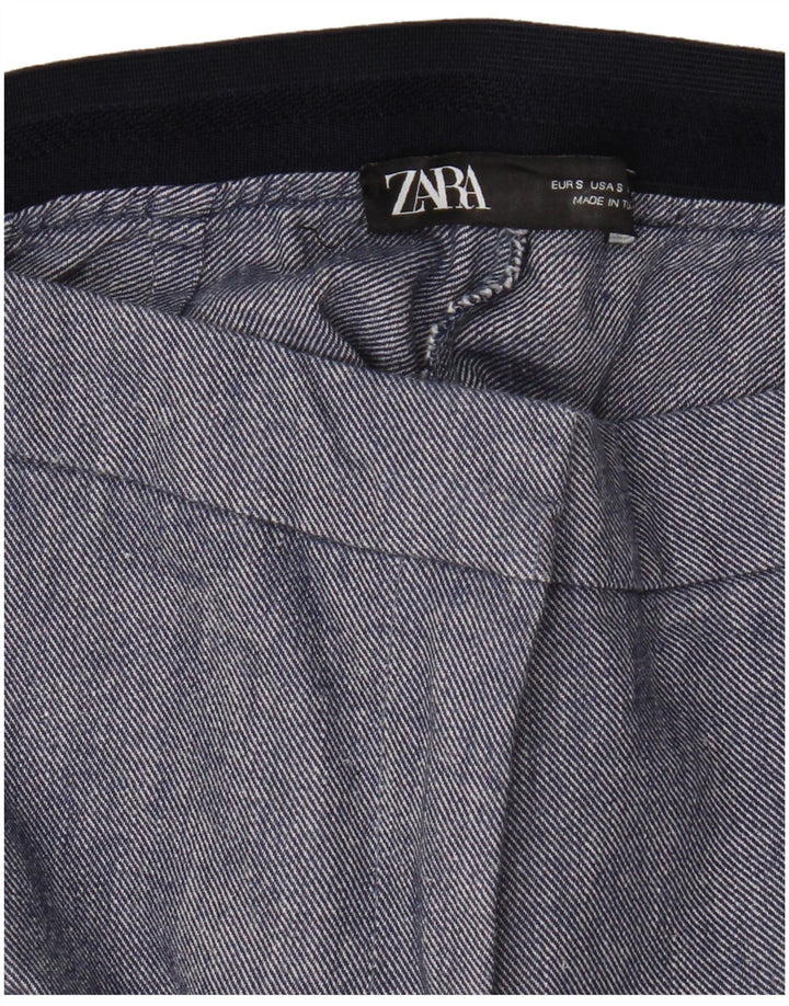 Zara Womens Slim Chino Trousers Small W26 L27 Blue