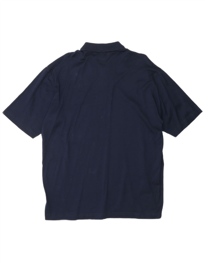 SEA & SKY Mens Polo Shirt Large Navy Blue Cotton