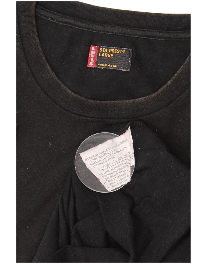 LEVI'S Mens T-Shirt Top Large Black Cotton