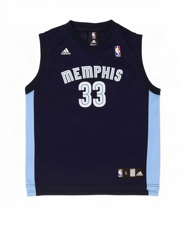Adidas Boys Memphis Graphic Vest Top 14-15 Years Large Navy Blue