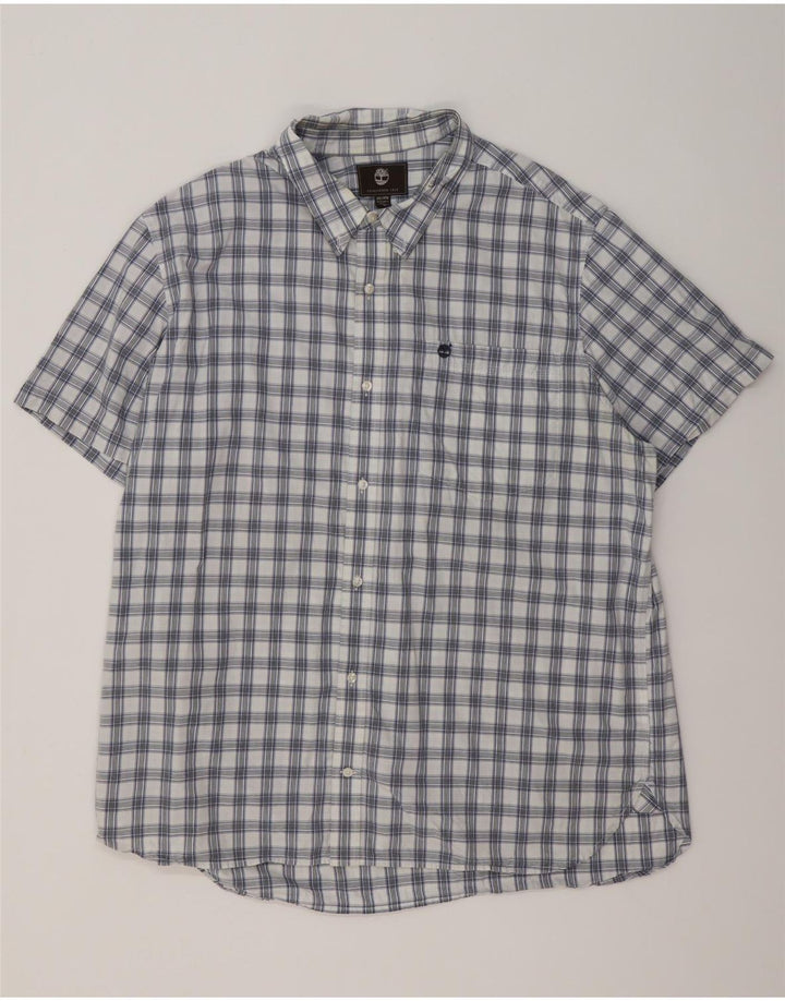 Timberland Mens Short Sleeve Regular Fit Shirt 3XL Blue Check