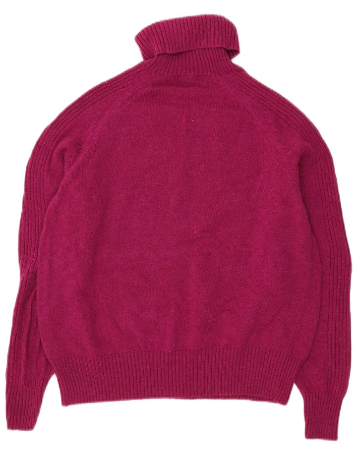 Marks & Spencer Womens Roll Neck Jumper Sweater UK 16 Large  Pink Lambswool