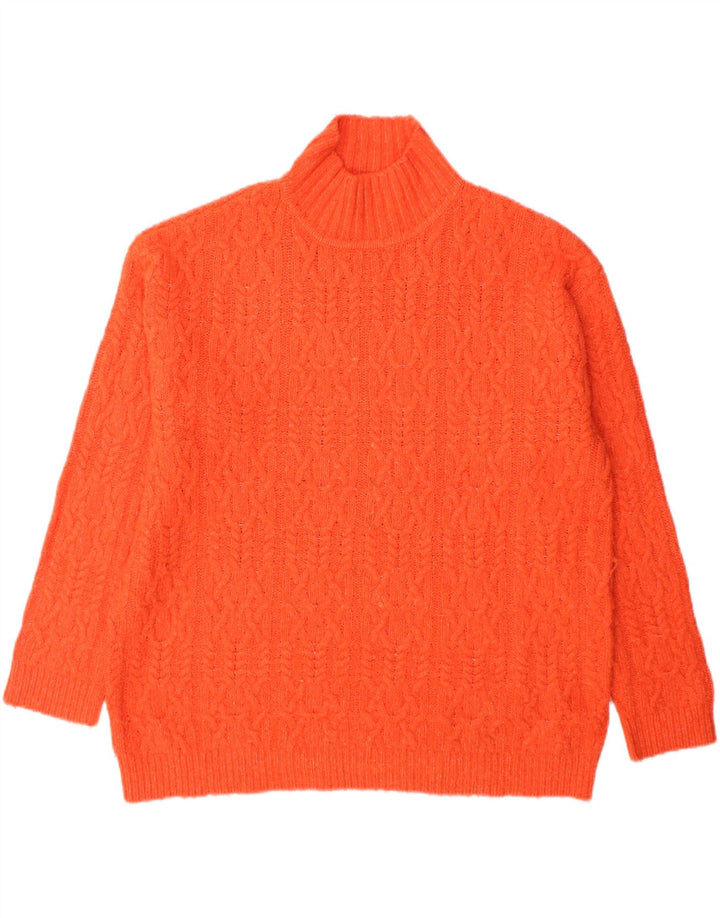 Maglione maglione a collo alto da donna Marks & Spencer UK 14 Arancione medio