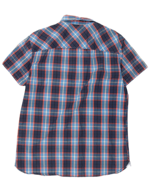 Jack & Jones Chemise à Manches Courtes Homme XL Bleu Marine à Carreaux
