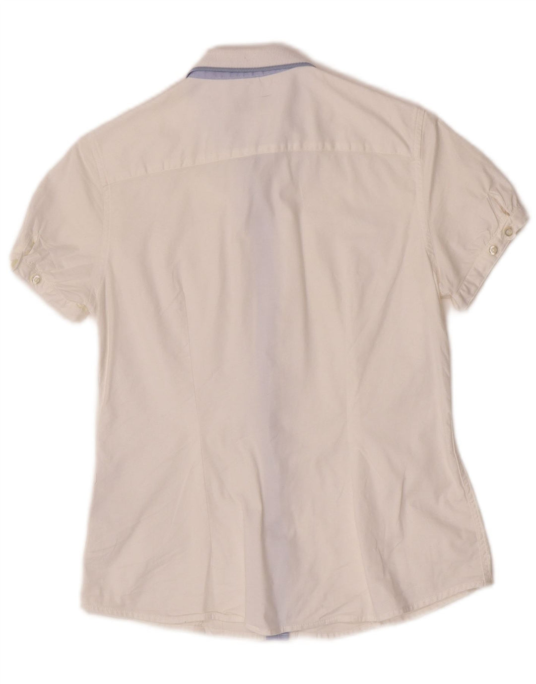Fred Perry Womens Short Sleeve Regular Fit Shirt UK 12 Medium White Cotton
