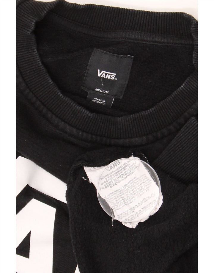 VANS Mens Graphic Sweatshirt Jumper Medium Black Cotton