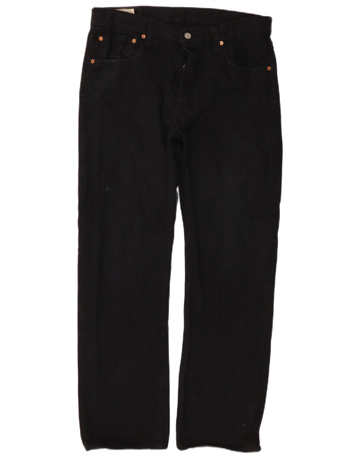 Levi's Mens 501 Straight Jeans W34 L30 Black Cotton