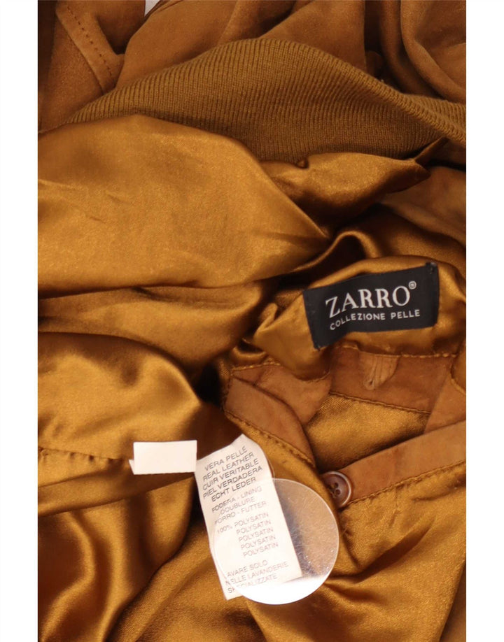 Zarro Mens Suede Bomber Jacket UK 44 2XL Beige Leather