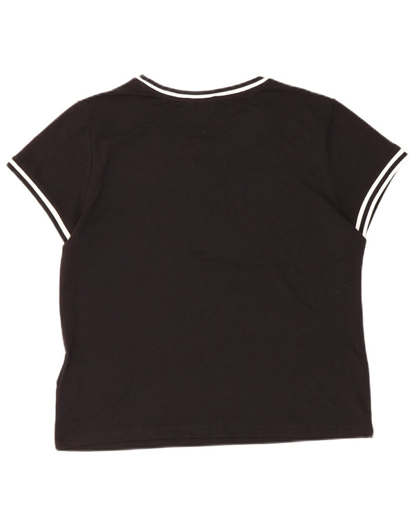 Guess Womens T-Shirt Top UK 14 Large Black Polyester