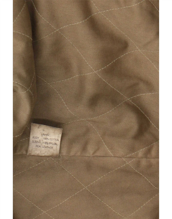 Alan Gordon Mens Leather Jacket UK 44 2XL Brown Leather