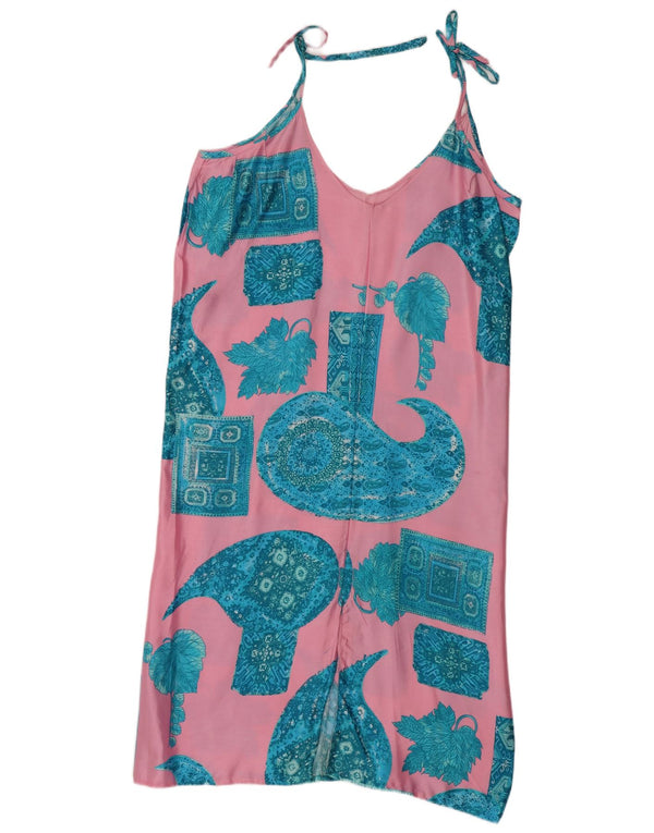 robe slip femme vintage UK 12 Paisley rose moyen