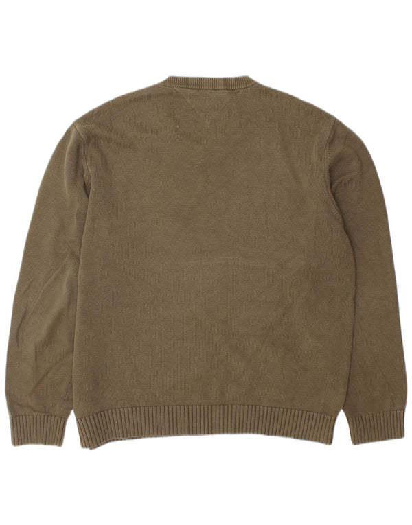 Pulover pentru bărbați Tommy Hilfiger, cu decolteu în V, XL, bumbac kaki