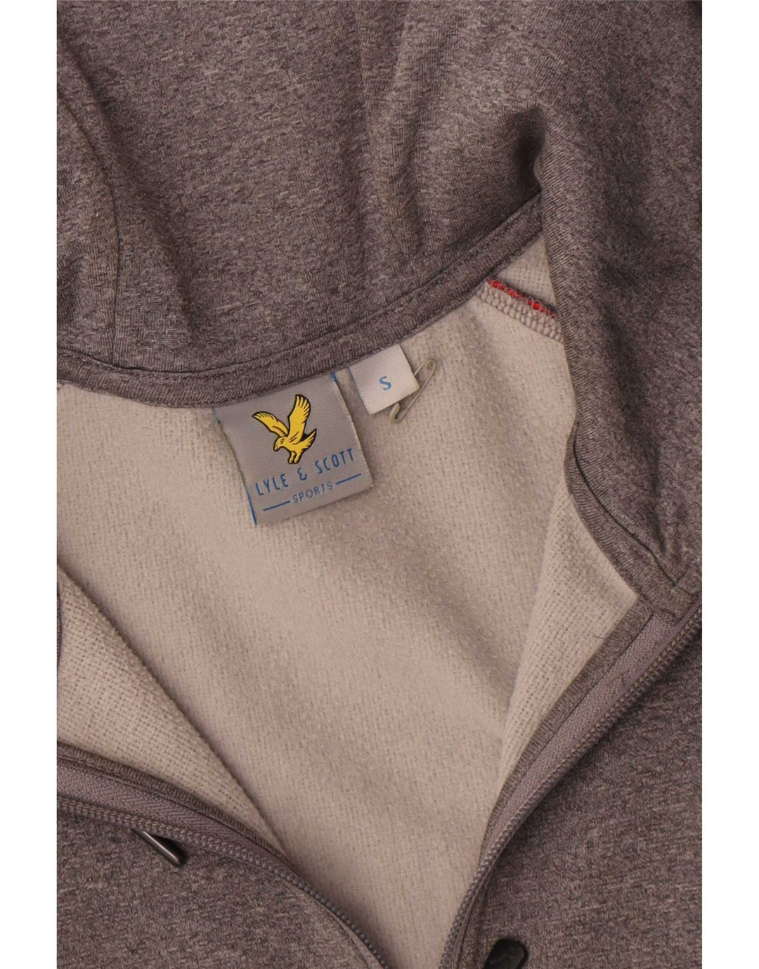 Lyle & Scott Pull à capuche zippé pour homme Petit polyester color block gris