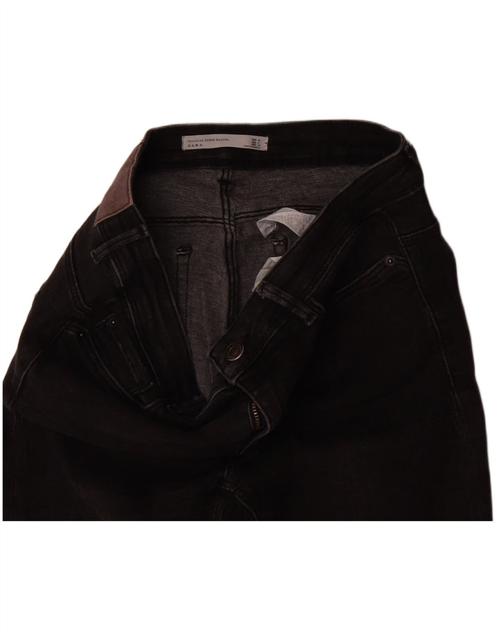 ZARA Womens Slim Fit Cropped Jeans EU 40 Medium W28 L24 Black