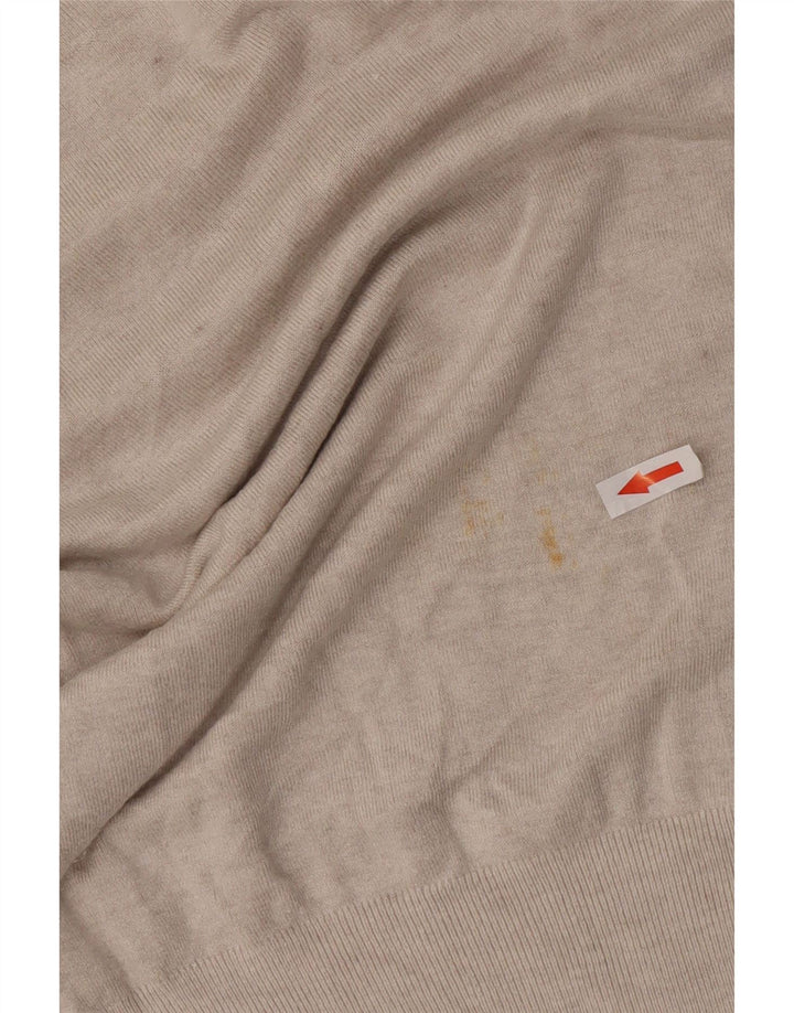 Zara Womens Roll Neck Jumper Sweater UK 10 Small Beige Rayon
