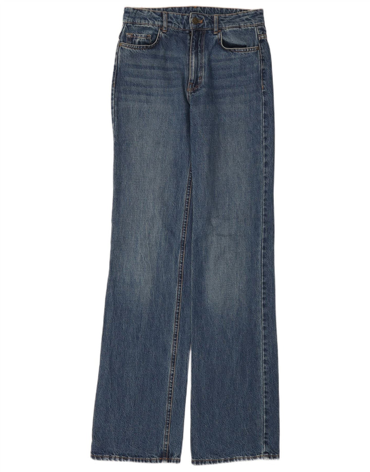Massimo Dutti Womens High Rise Flared Jeans W34 L35 Blue Cotton