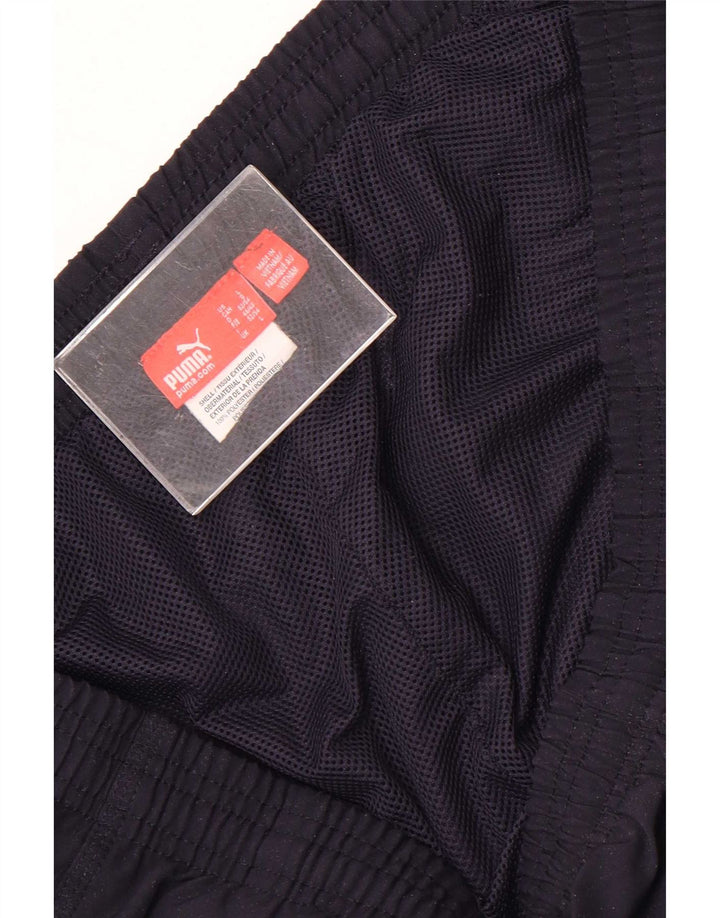 Puma Mens Graphic Tracksuit Trousers Large Navy Blue Polyester