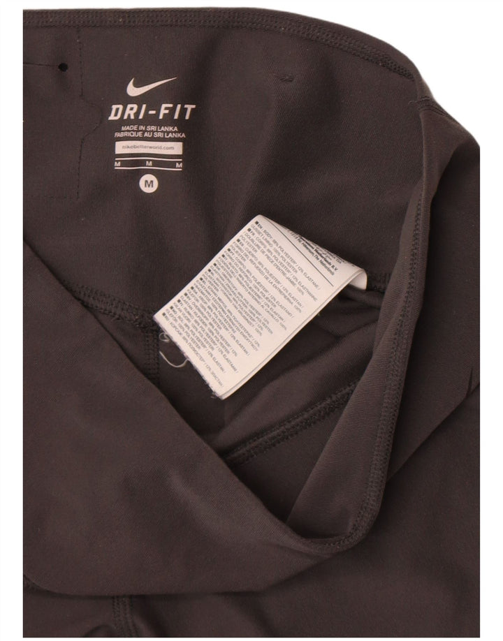 Nike Dame Dri Fit Capri Leggings UK 14 Medium Grey Polyester