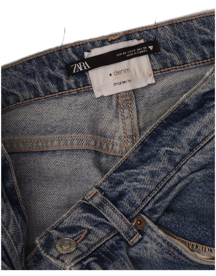 Zara Womens High Rise Straight Jeans EU 40 Medium W30 L27 Blue