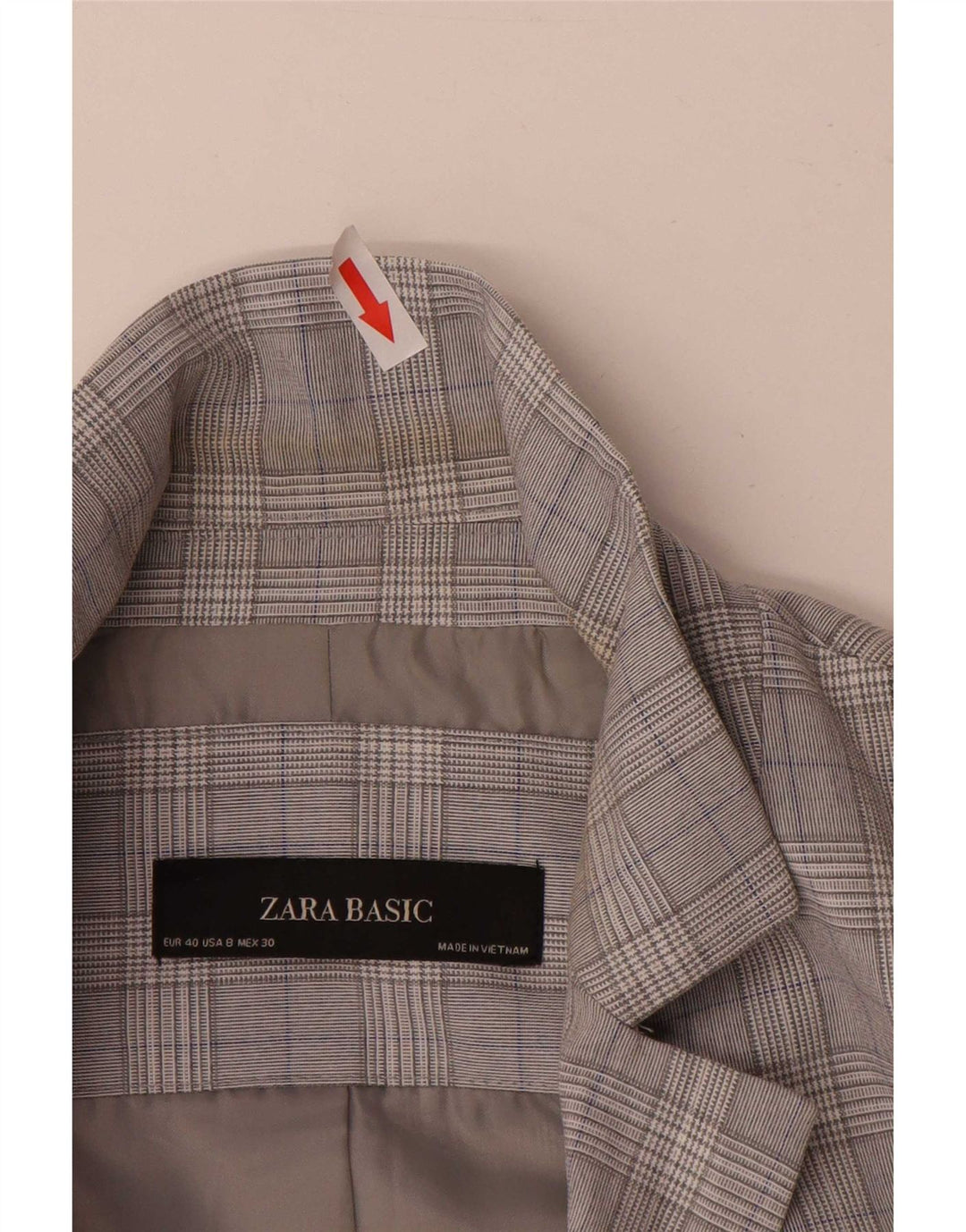 Zara ženski sako sa 1 gumbom EU 40 srednje siva houndstooth