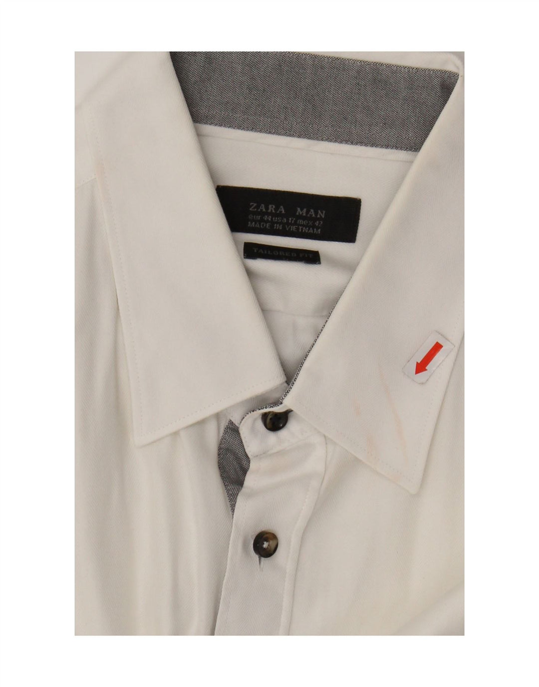 ZARA Mens Tailored Fit Shirt EU 44 XL White Cotton Vintage Zara and Second-Hand Zara from Messina Hembry 