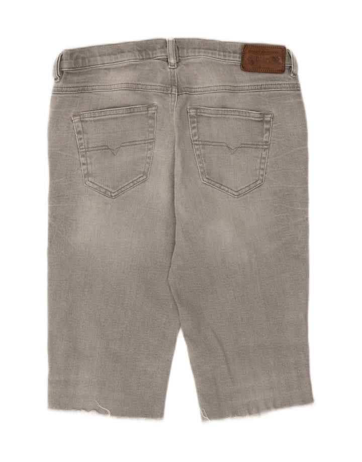 Diesel Womens Belthy Distressed Denim Shorts W27 Small Grey Cotton